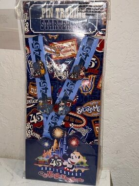 Walt Disney World Magic Kingdom 45th Anniversary Pin Lanyard Limited Edition New